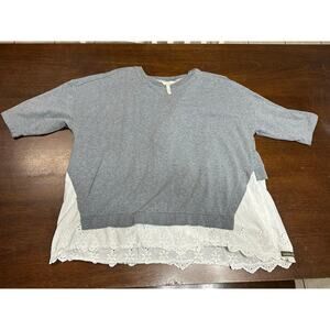 Matilda Jane Sweater Lace Detail Top Women XXL Feminine Soft Bow Academia Preppy